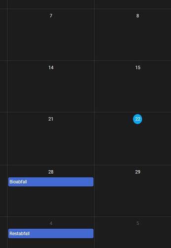 Kalender-Ausschnitt