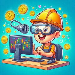 ein lustiges bild von einem krypto-miner