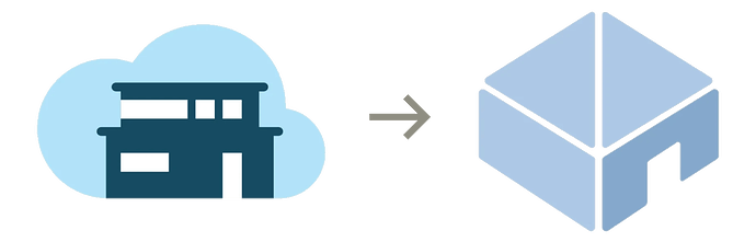 The old Home Assistant Cloud logo becoming the new Home Assistant Link logo