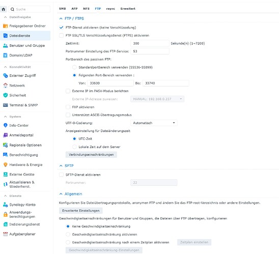 FTP Settings Syno